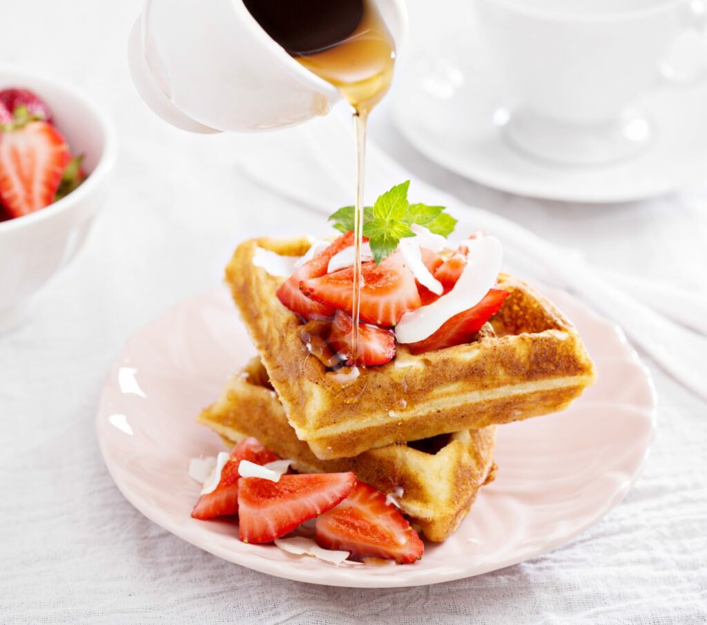 Ricotta Waffles With Strawberry