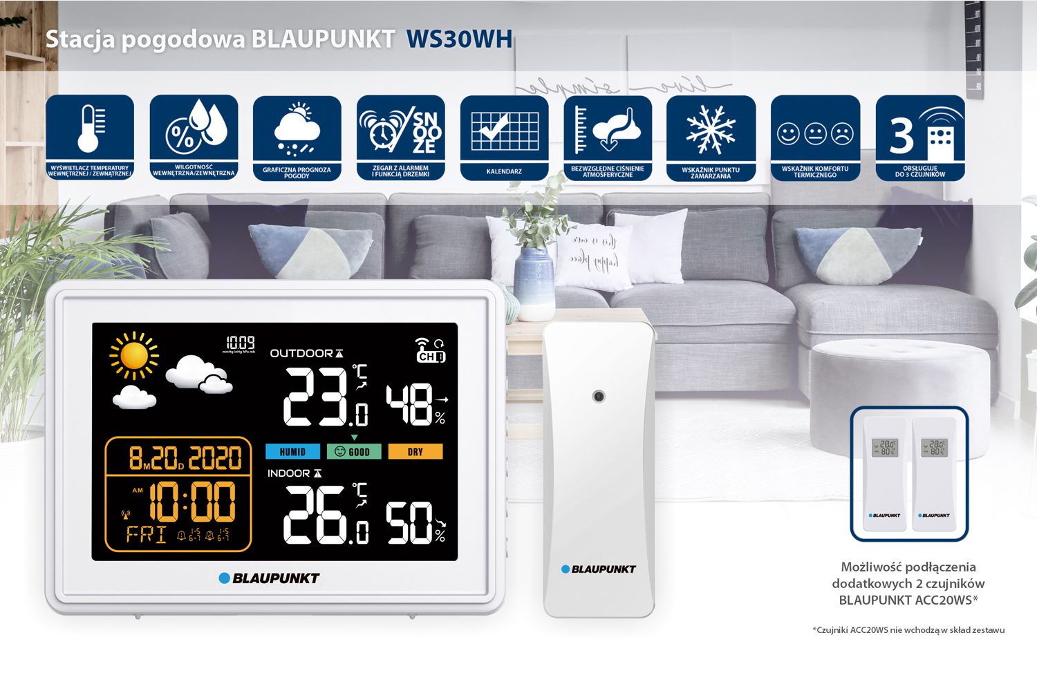 Blaupunkt Stacja Pogodowa WS30WH 3
